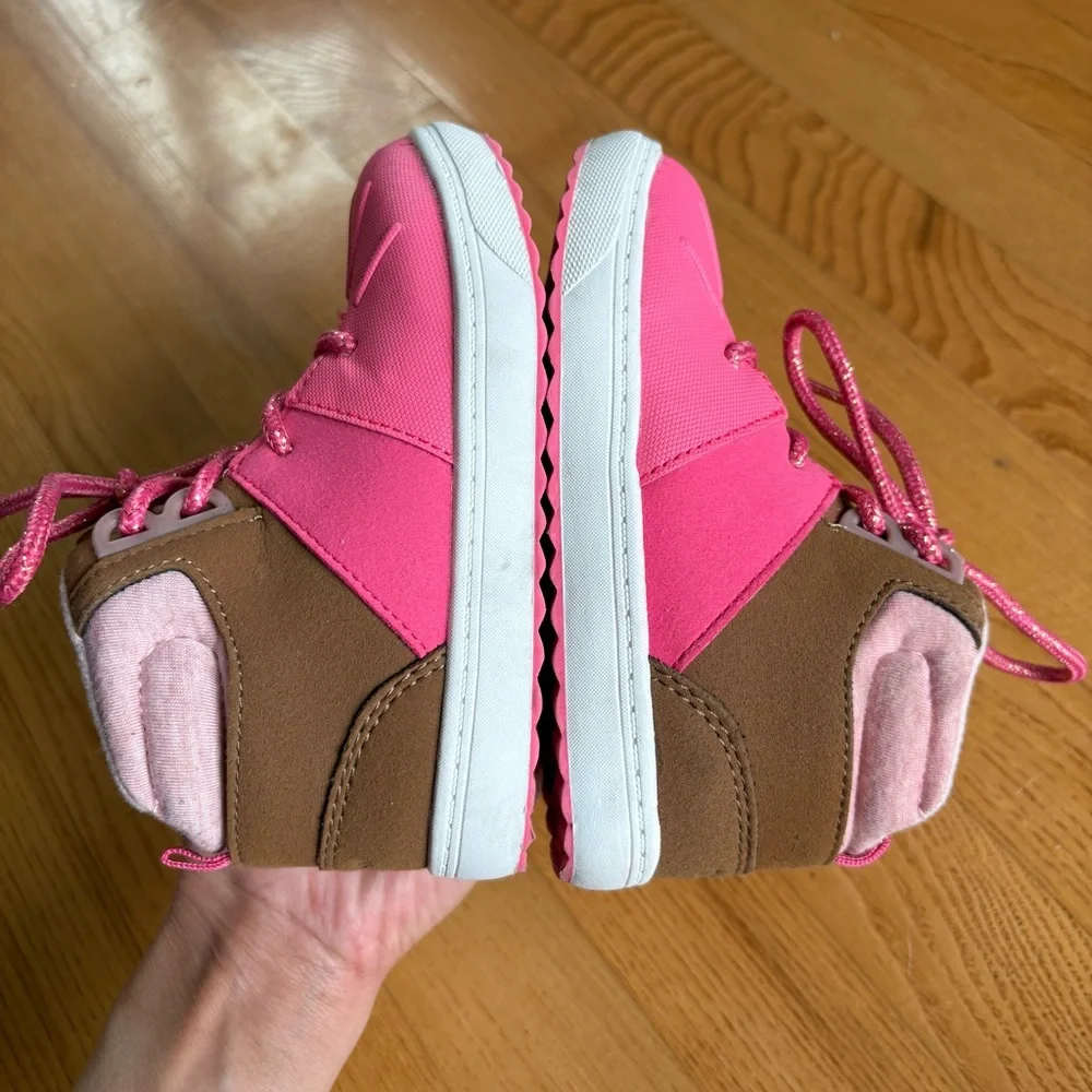 Oshkosh B’gosh Wistman Boots Pink Brown Winter Lace Up Warm Toddler Girls Size 8